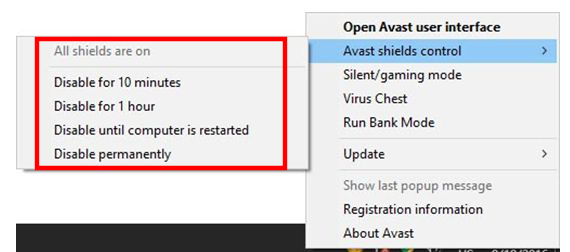 why are all shields off on avast for mac